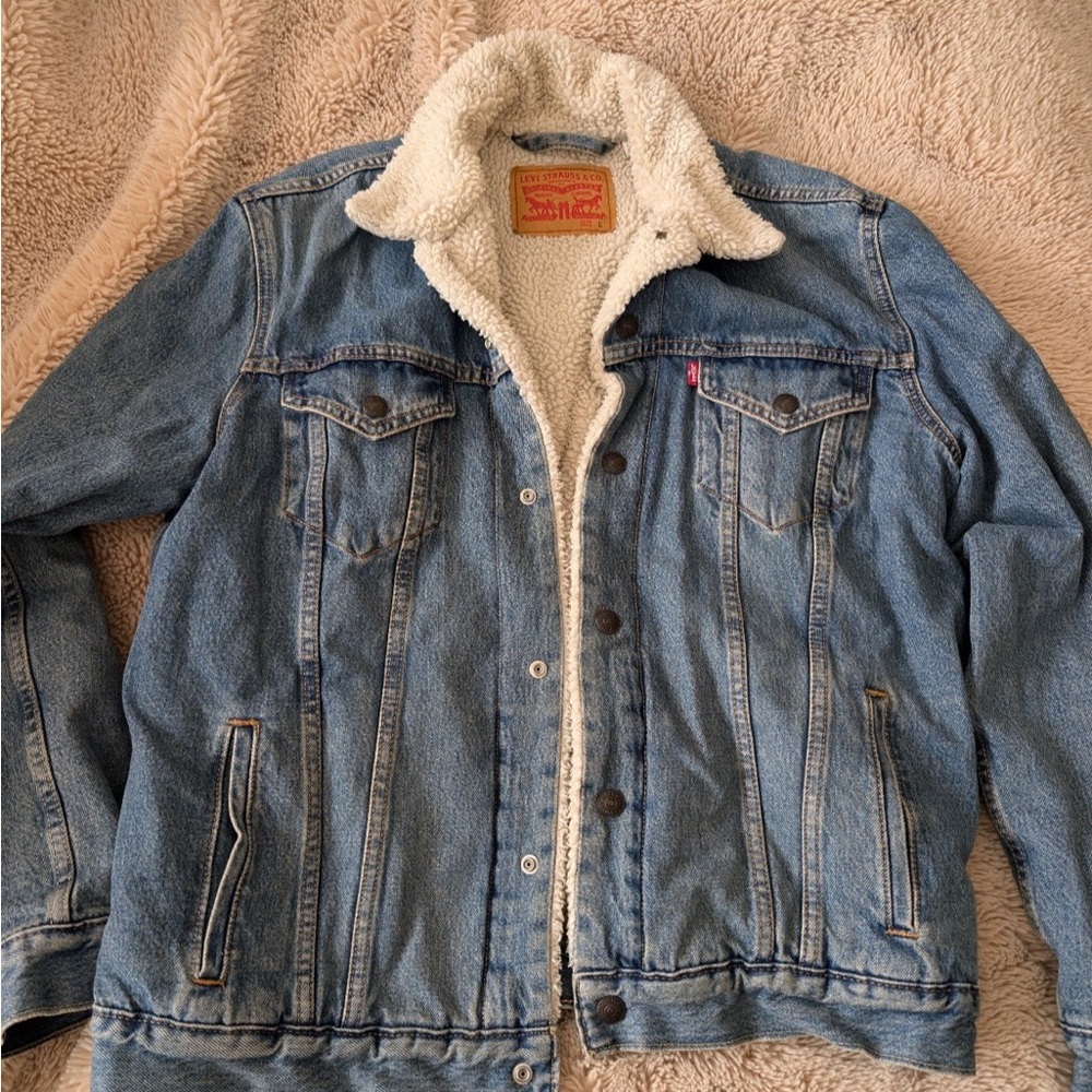 Levi's Blue Denim Jacket with Sherpa Lining